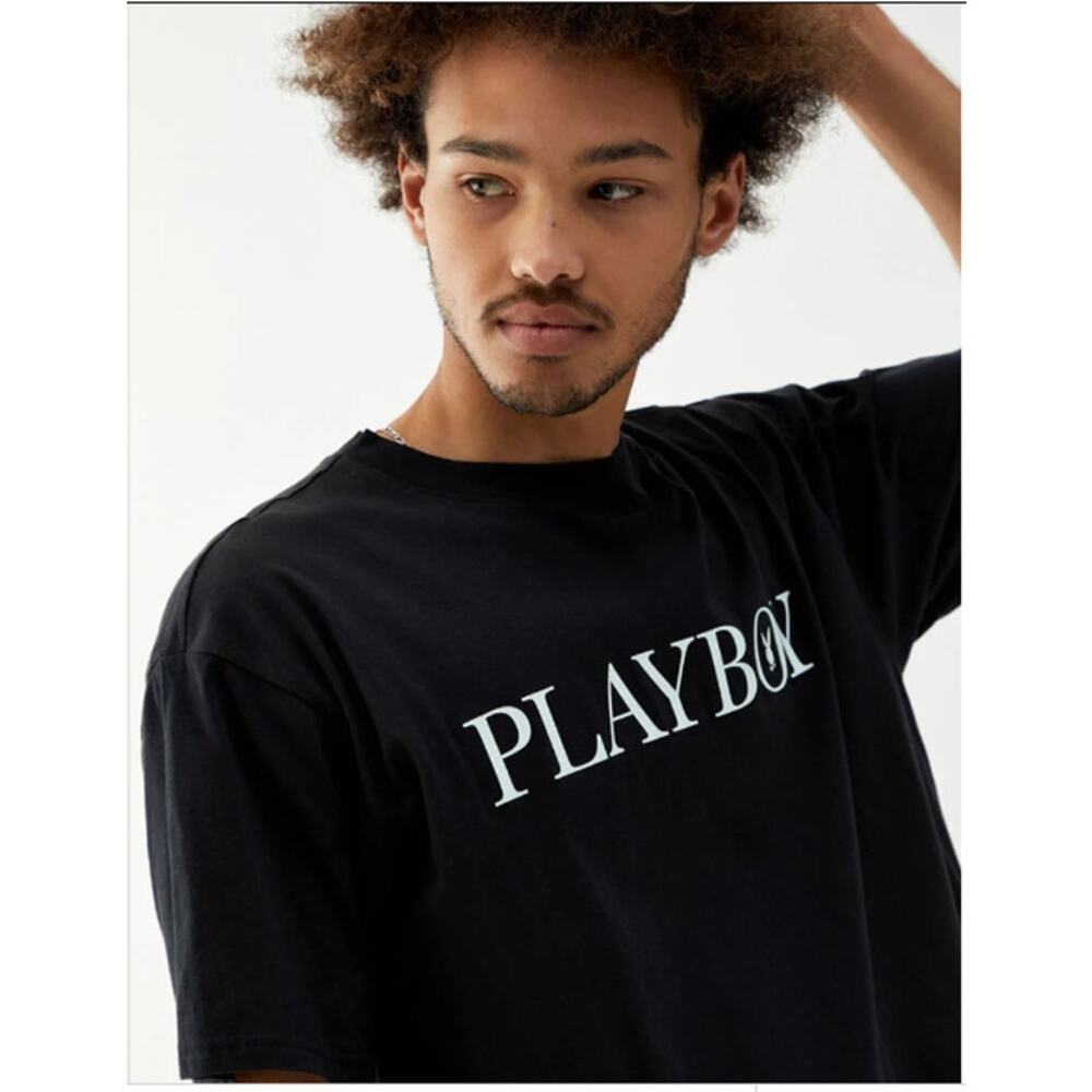 Playboy by PacSun House Crewneck Black Logo Men T Shirt Standard Fit Size Large - Picture 7 of 10